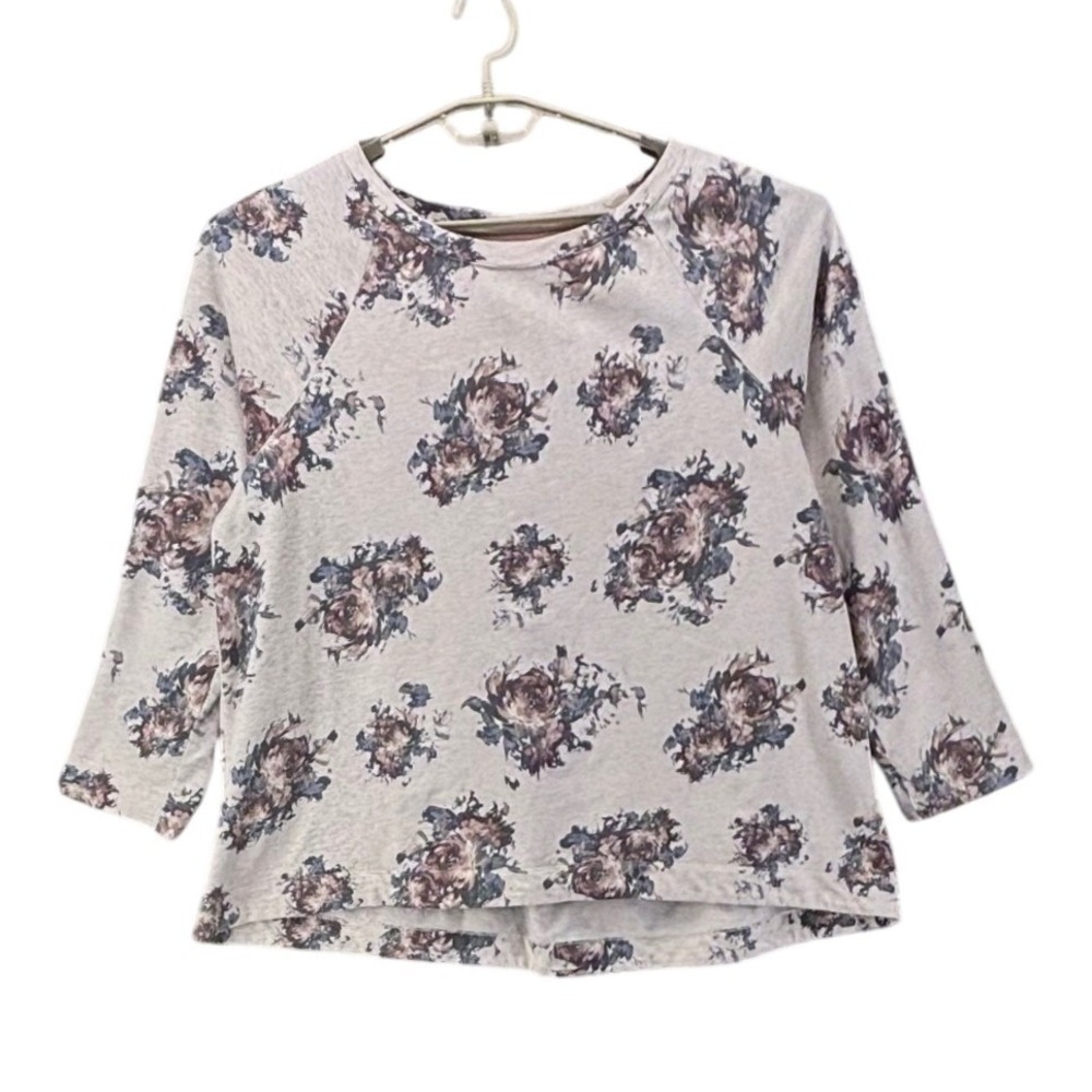 J Jill Womans Swing Sweater Size 2x French Terry Warm Fall Floral Roses Peon7